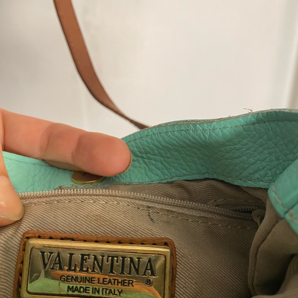 Valentina Seafoam Pebbled Leather Crossbody bag - Picture 3 of 3